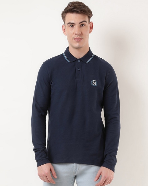 Marks and spencer men's long sleeve polo outlet shirts