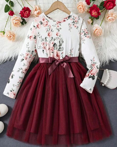Buy Pink & White Dresses & Frocks for Girls by KG FRENDZ Online | Ajio.com