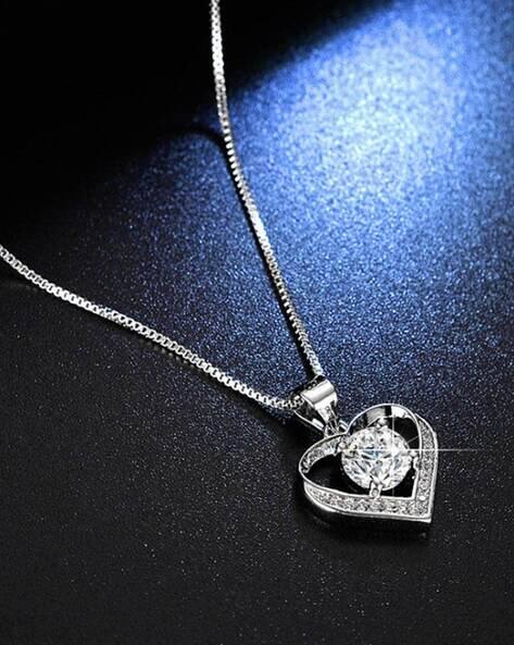 Jewels galaxy Stone Studded Heart Shape Pendant