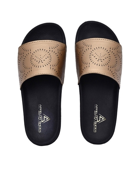 Mens store gold slides