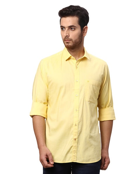 Raymond yellow hot sale shirt