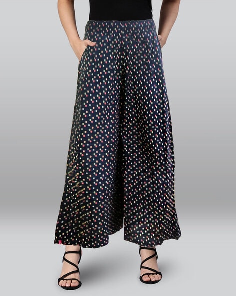 Printed Flared Palazzos with Elasticated Waist