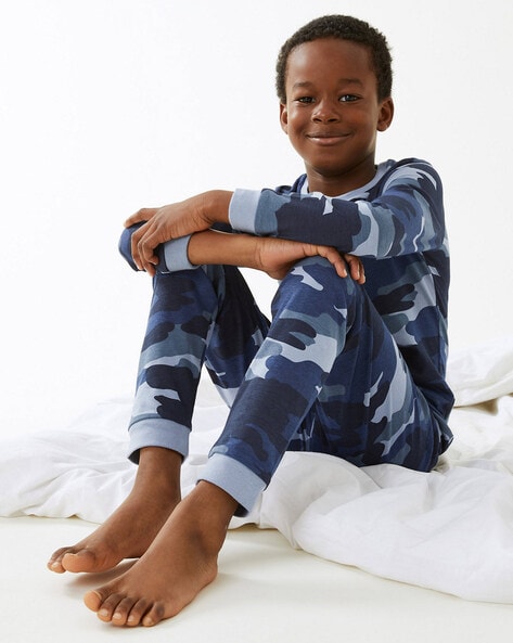 Buy Blue Nightsuit Sets for Boys by Marks Spencer Online Ajio