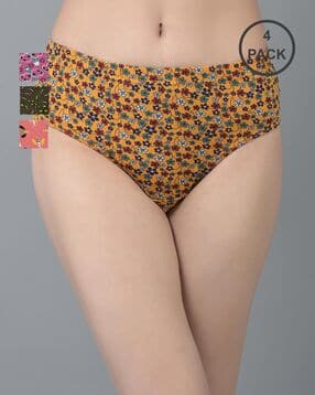 dollar Pack of 4 Assorted Printed Low-Rise Hipster Panties-picture-13