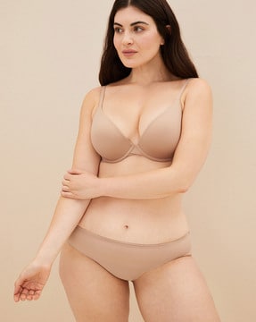 Buy Marks & Spencer Poly Mix Plain Bra - Nude online