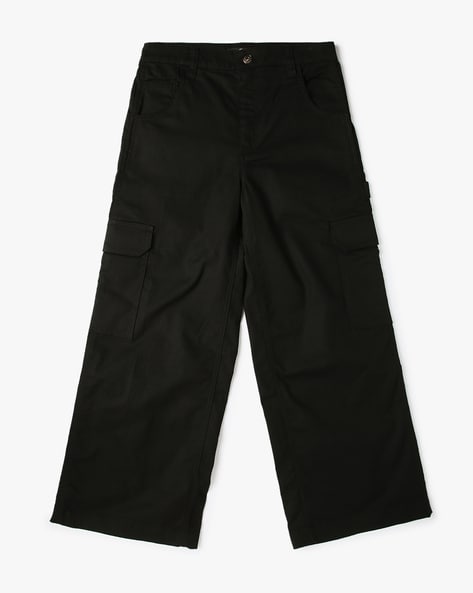 Buy Jet Black Trousers & Pants for Girls by Outryt Online