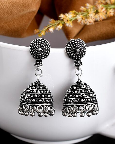 Black metal oxi oversize jhumka – Bawaries