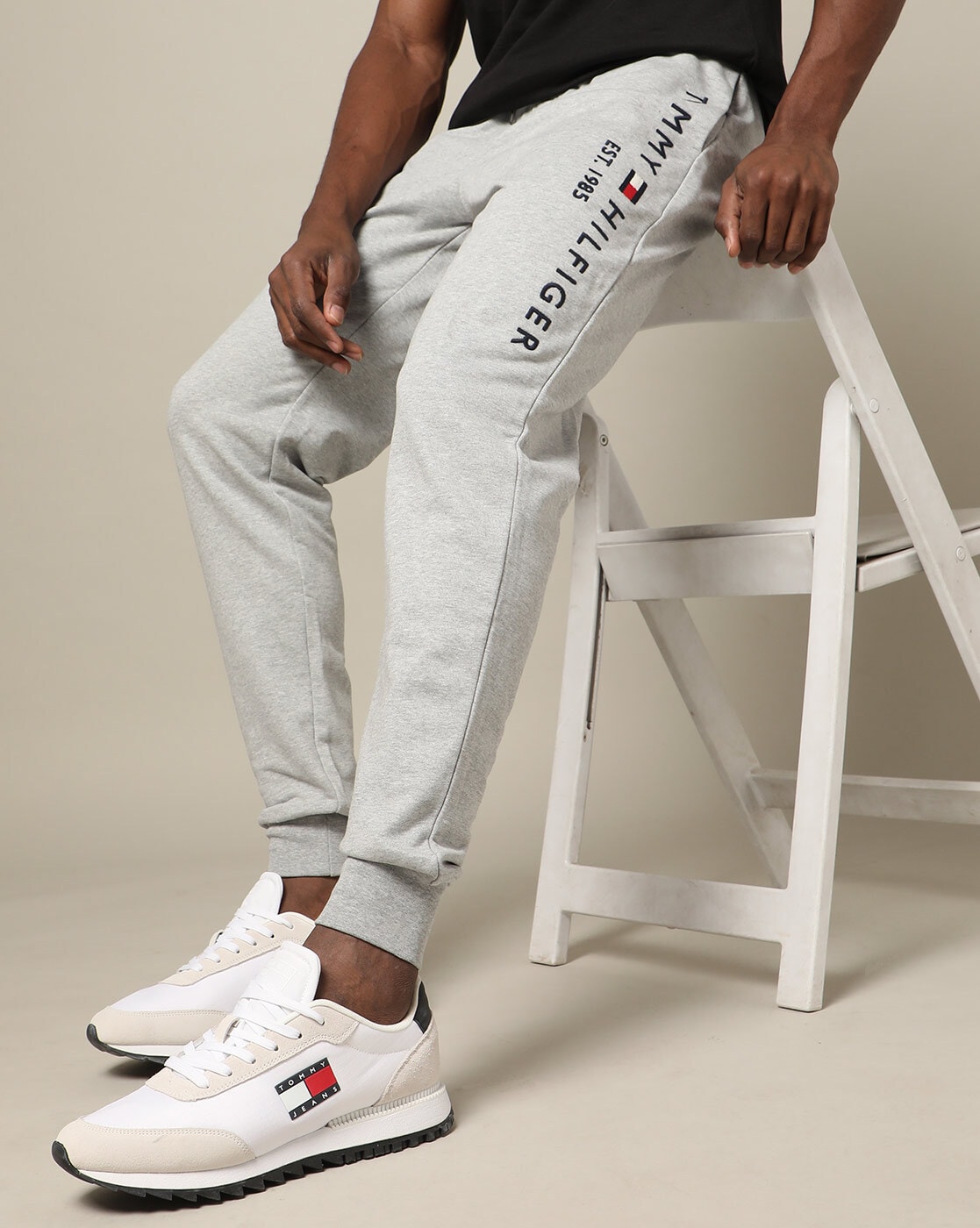 Buy Grey Heather Men Online Pants for by HILFIGER Track TOMMY
