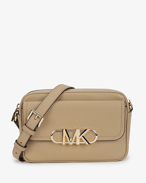 Buy Michael Kors Parker Medium Leather Crossbody Bag Beige Color