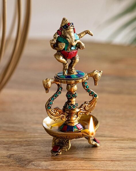 VARSHINE Brass Statue Goddess Maa Durga MATA Rani Murti Sherawali Idol  (100% Brass) Small Gifts Item ||