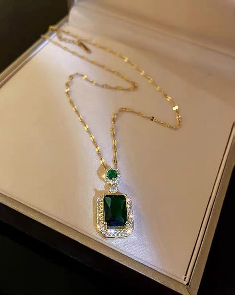 Jewels galaxy Gold-Plated Stone-Studded Pendant