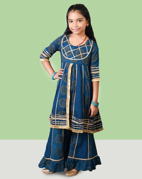 Buy Navy Blue Ethnic Wear Sets for Girls by K.o.b (kids On Board) Online