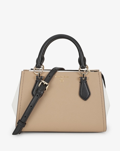 Buy Michael Kors Marilyn Small Colourblock Saffiano Leather Crossbody Bag, Beige Color Women