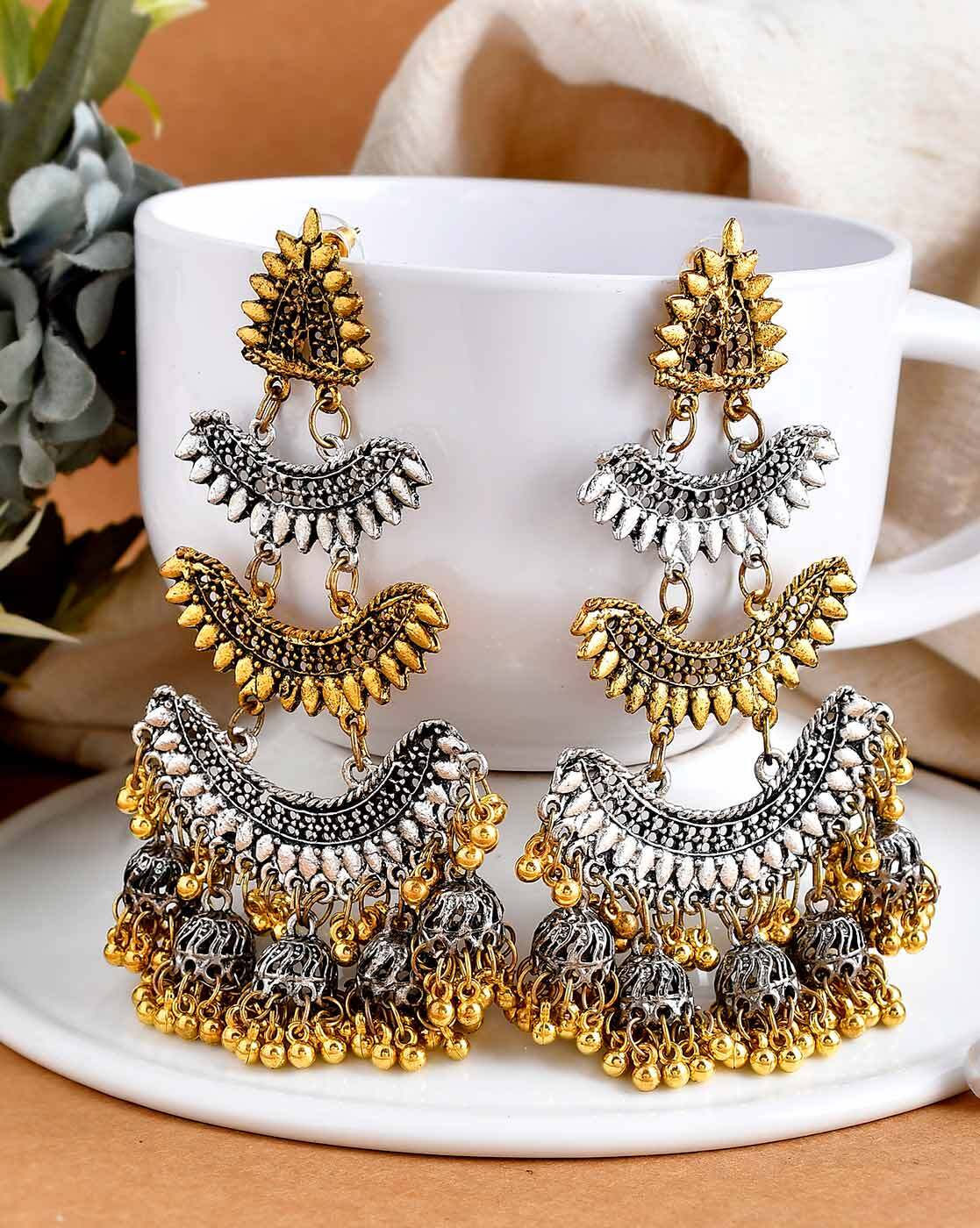 925 sterling silver brinda earrings Online Jewellery Shopping India |  Dishis Designer Jewellery