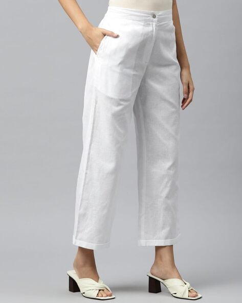 Buy White Trousers & Pants for Women by PIROH Online