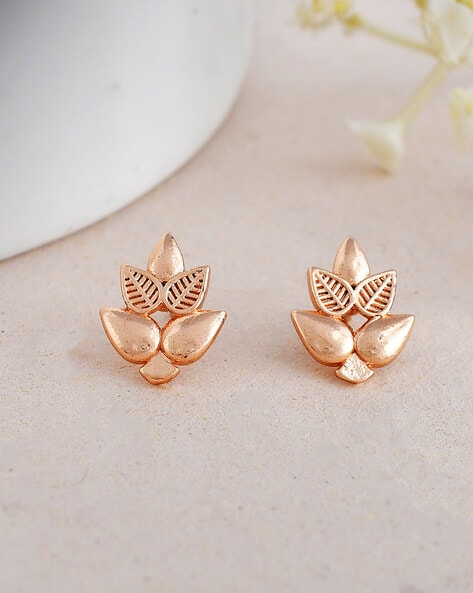 Rose Gold Leaf Earrings CJROSE2 | Buffalo Trader Online