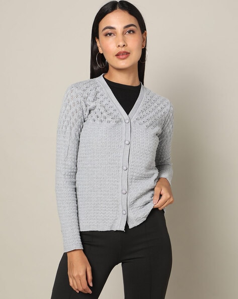 Pointelle Knit Cardigan