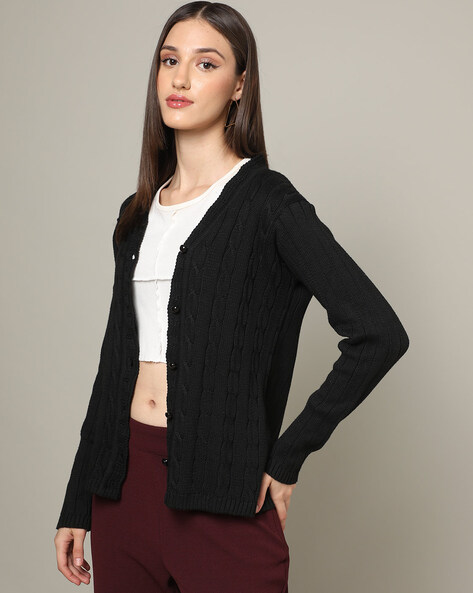 Buy Black Sweaters Cardigans for Women by American Eye Online