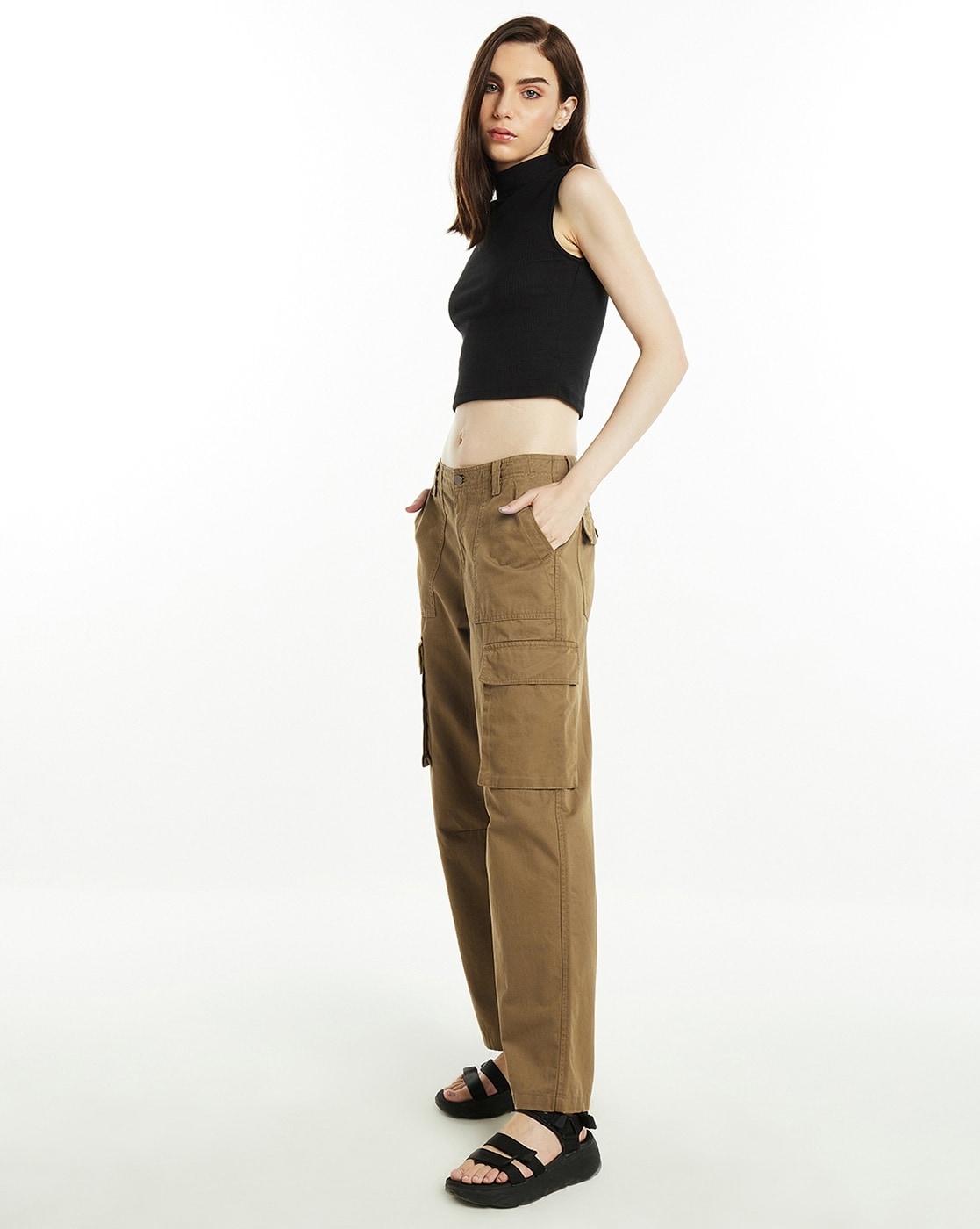 Buy Brown Trousers & Pants for Women by FOUNDRY Online