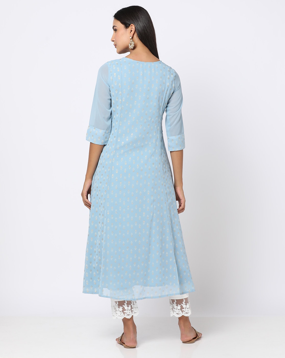 Buy Online - Gaurika Sky Blue Cotton Short Kurti