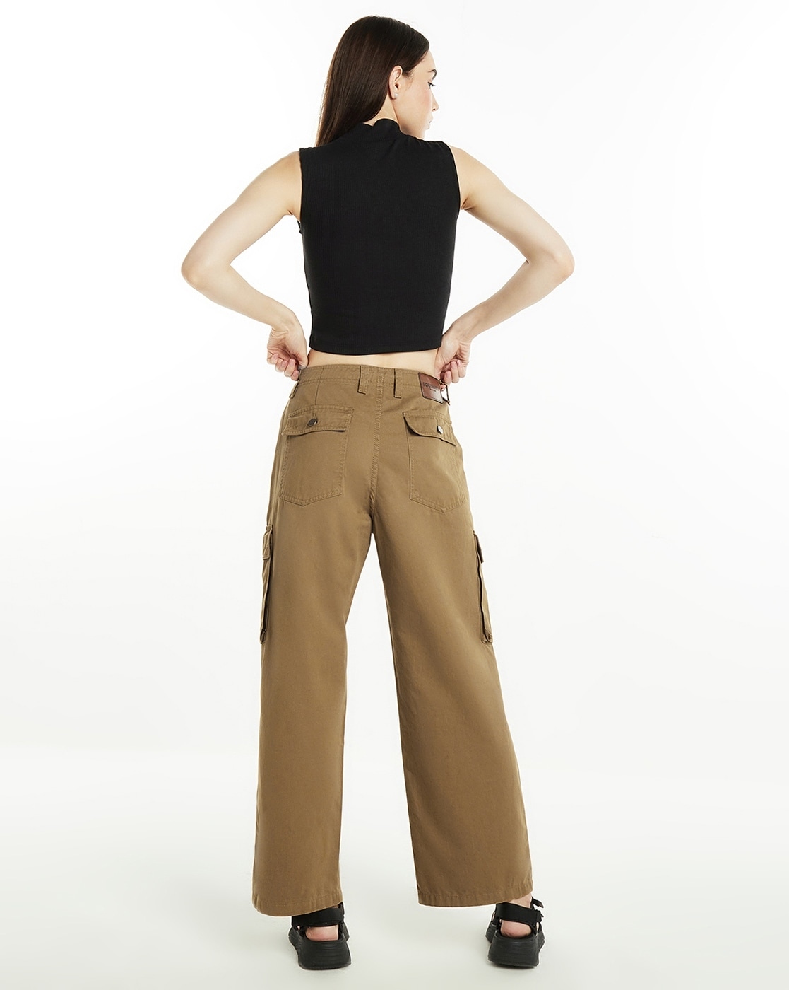 Buy Brown Trousers & Pants for Women by FOUNDRY Online