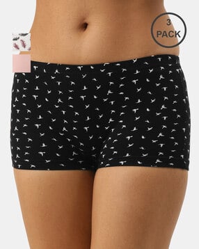Pack of 3 Printed Boyshorts with Elasticated Waistband-image-48