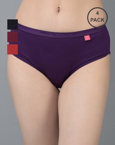 Pack of 4 Assorted Low-Rise Hipster Panties