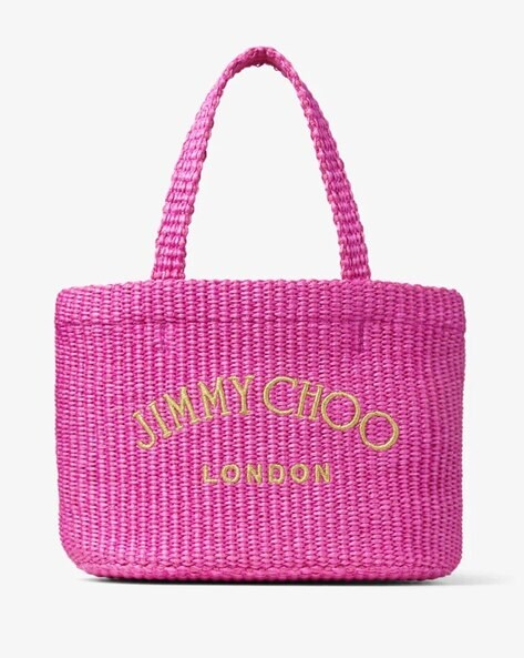 Buy Jimmy choo Raffia Beach Mini Tote Bag, Fuchsia Color Women