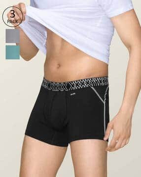xyxx Pack of 3 Typographic Print Trunks with Stitched Detail-picture-48