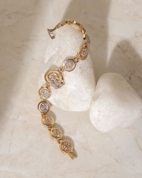 Yellow gold crystal on sale bracelet