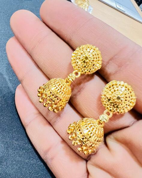 Buy MEENAZ Traditional Temple One Gram Gold Brass Copper South Indian Screw  Back Studs Meenakari Stone Ear Chains Hair Peacock Jhumkas Jhumka Earrings  Combo for Women Girls Wedding chain -GOLD JHUMKI-M204 at