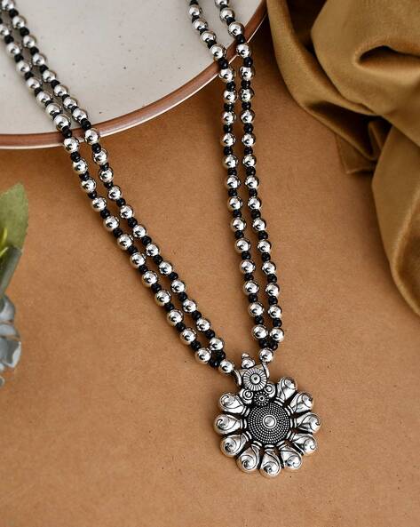 Oxidised on sale long necklace