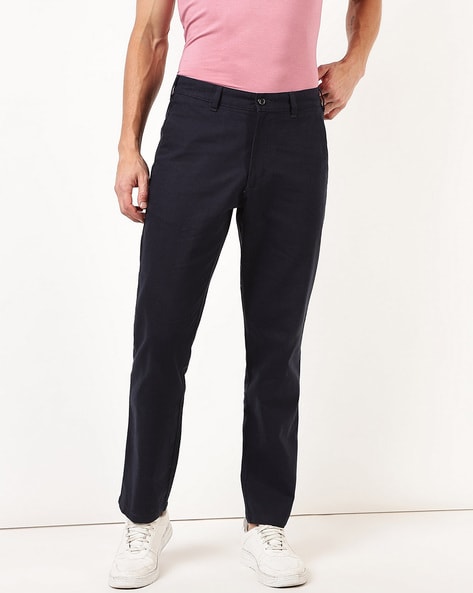 Marks & Spencer Flat-Front Mid-Rise Trousers