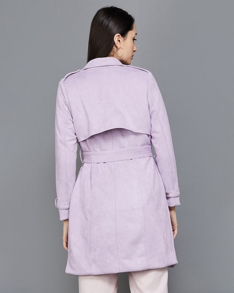 Purple sales belted coat