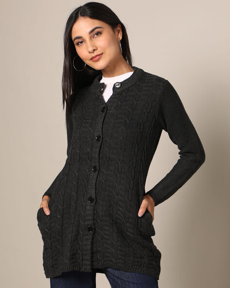 Cable knit clearance button down cardigan