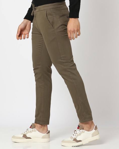 Buy Olive Trousers & Pants for Men by NETPLAY Online