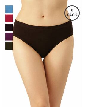 dollar missy Pack of 6 Cotton Hipsters with Elasticated Waist-picture-44