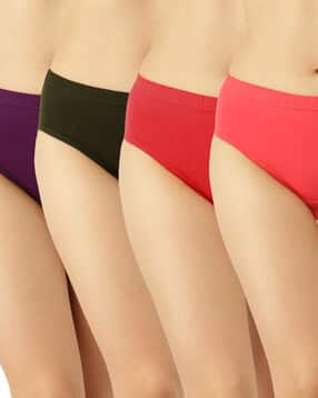 Pack of 4 Hipsters with Elasticated Waist-image-8