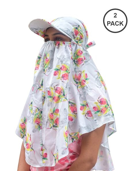 Pack of 2 Floral Print Cap Scarfs Price in India