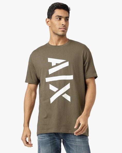 Khaki armani t on sale shirt