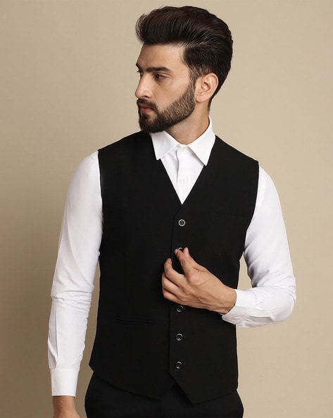 Mens waistcoat sales with pockets