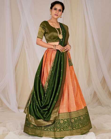 Buy Designer Orange Banarasi Silk Lehenga Choli With Embroidered  Dori,jari,sequence Work and Heavy Net Dupatta for Women,bridal Lehenga  Online in India - Etsy