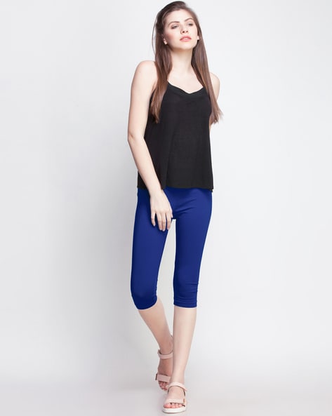 Mid-Calf Length Leggings with Elasticated Waist