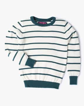 kg frendz Striped Crew-Neck Sweatshirt-picture-42