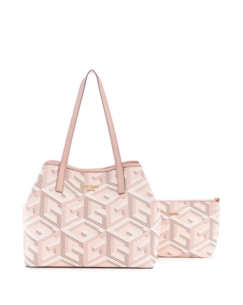 Pink guess tote discount bag