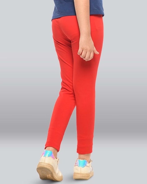 Buy Girl's Super Combed Cotton Elastane Stretch Slim Fit Leggings