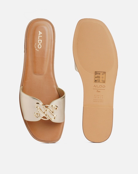 Buy Gold Flat Sandals for Women by Aldo Online Ajio