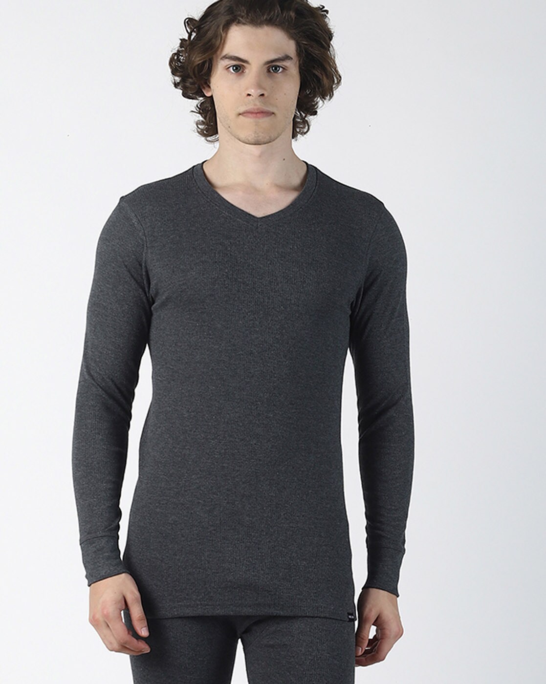 Buy Men's Super Combed Cotton Thermal Top - Charcoal | Cotstyle