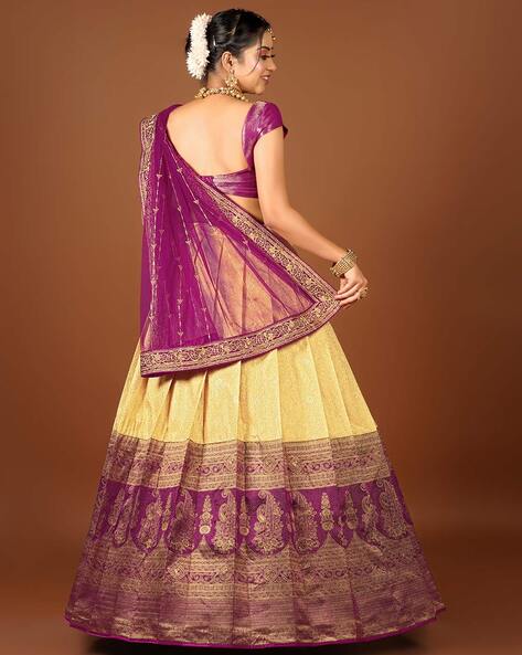 Purple Weaving Viscose Wedding Lehenga Choli - LC6118