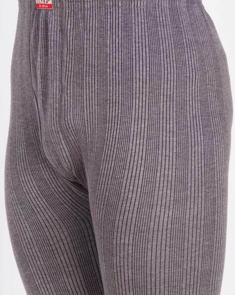 Grey Ribbed Wool Tights